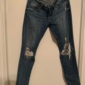 Boyfriend long ripped jeans